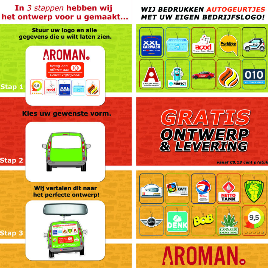 Autogeurtjes geurhangers bedrukt bedrukken bedrukte gratis ontwerp en levering aroman 3