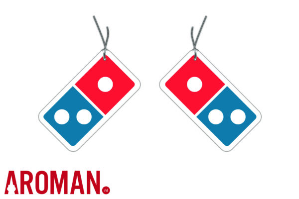 Domino pizza autogeurtjes geurhangers bedrukte